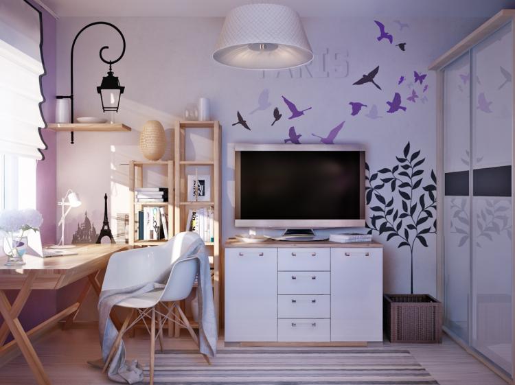 Conception de la zone de travail - Conception de la chambre d'une adolescente