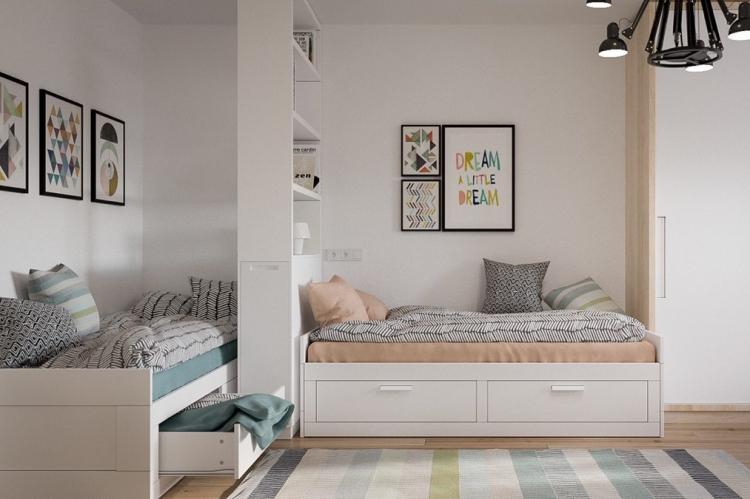 Conception de chambre pour deux adolescentes