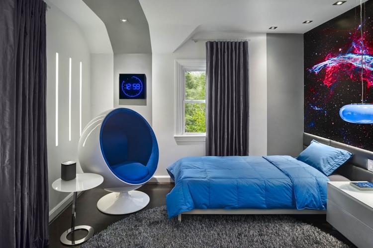 Chambre high-tech pour un adolescent - Design d'intérieur