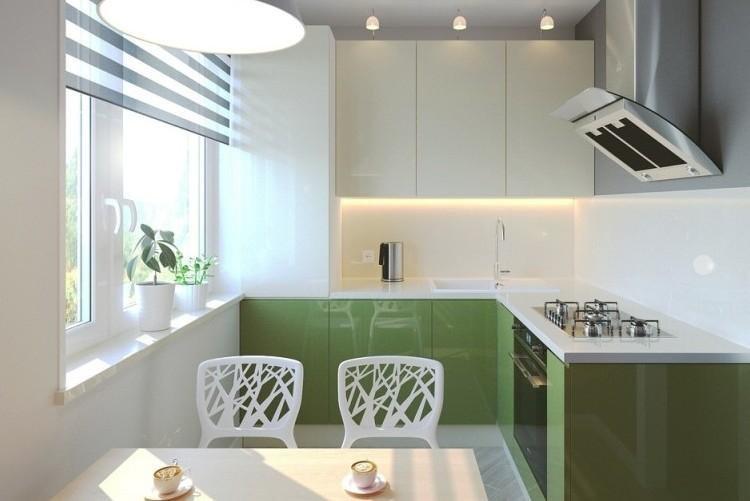 Cuisine verte 2 par 3 mètres - Design d'intérieur