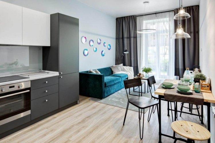 Décoration murale - Cuisine-salon design 20 m²