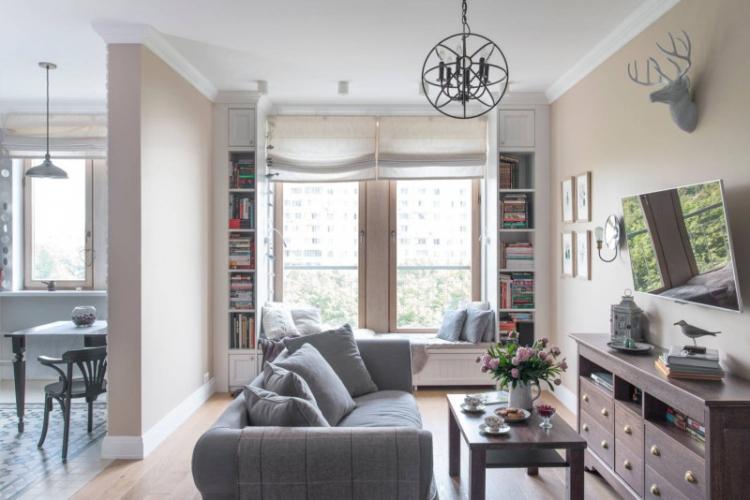 Conception de cuisine-salon - photos d'intérieurs réels