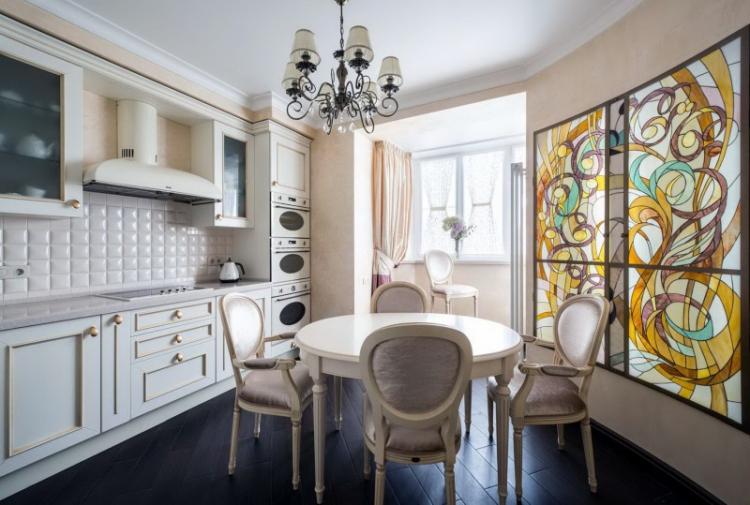 Décoration murale - Cuisine combinée avec un balcon