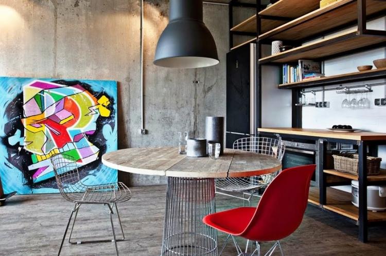 Conception d'appartement de style loft - photos d'intérieurs réels