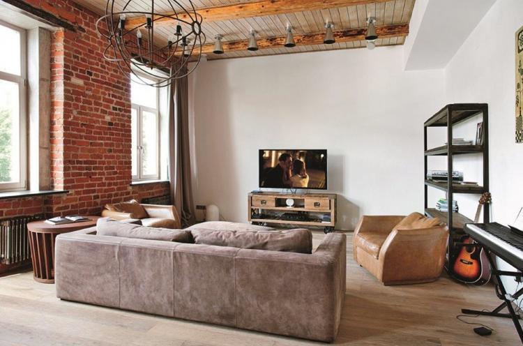 Conception d'appartement de style loft - photos d'intérieurs réels