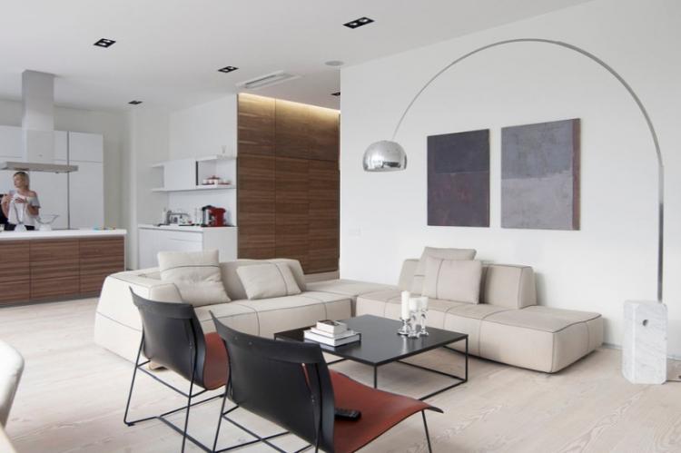 Salon - Appartement design dans le style du minimalisme