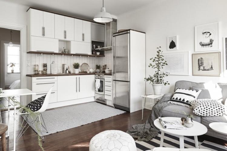 Réaménagement dans une cuisine-salon - Conception d'une petite cuisine