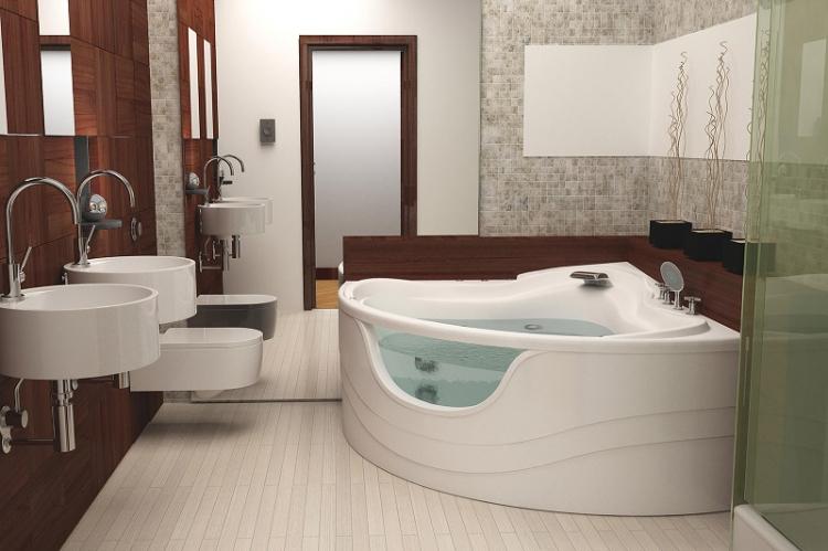 Baignoire ou cabine de douche - Petite salle de bain design