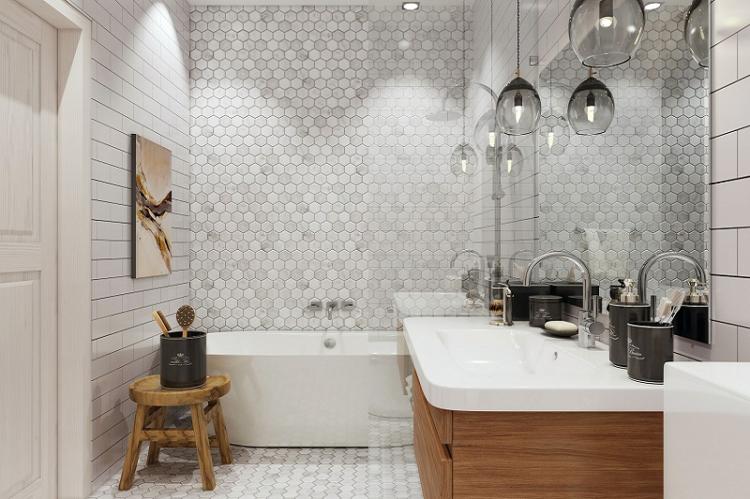 Conception de petite salle de bain - photos de vrais intérieurs