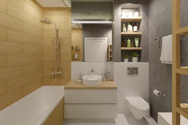 Conception de petite salle de bain - photos de vrais intérieurs