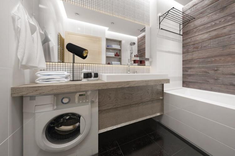 Conception de petite salle de bain - photos de vrais intérieurs