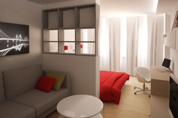 Cloisons statiques - Zonage d'un T1 de 40 m².