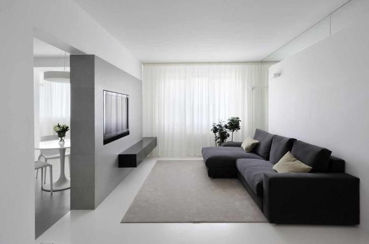 Style minimaliste - Conception d'un appartement d'une pièce de 40 m².