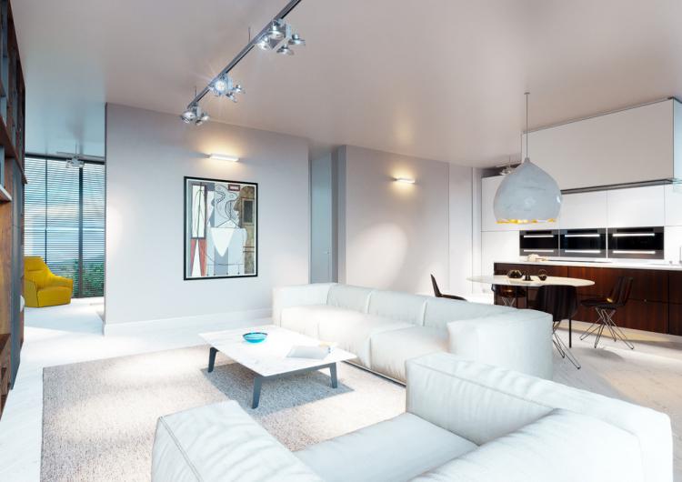 Projet de conception d'appartement de ciel blanc