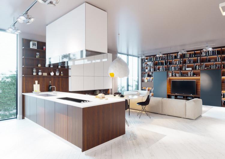 Projet de conception d'appartement de ciel blanc