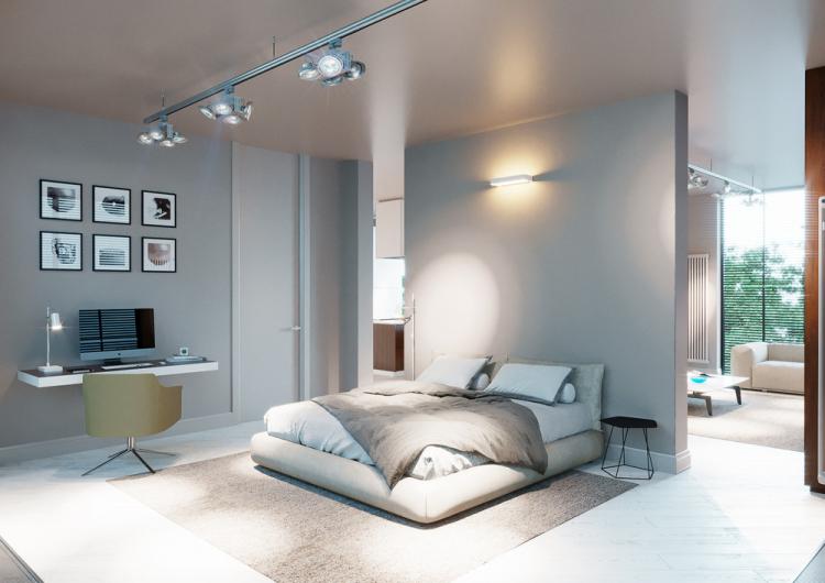 Projet de conception d'appartement de ciel blanc