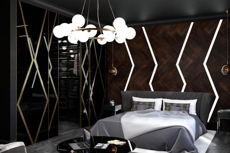 Projet de conception de chambre au chocolat noir