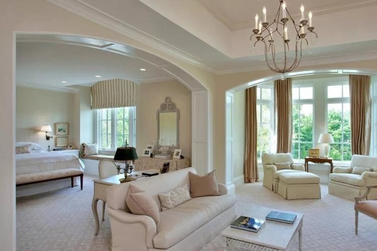 Salon combiné avec chambre à coucher - photo de design d'intérieur