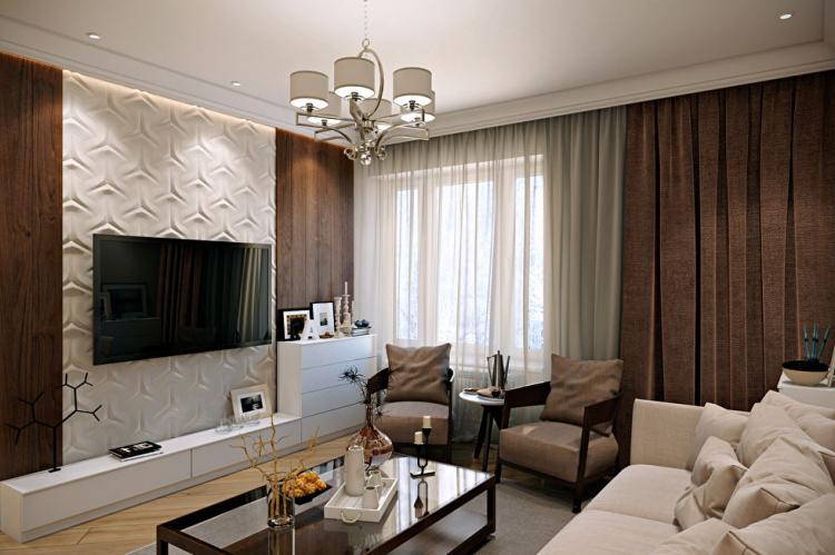 Mur 3D avec TV - Design