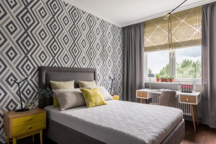 Chambre étroite - photo de design d'intérieur