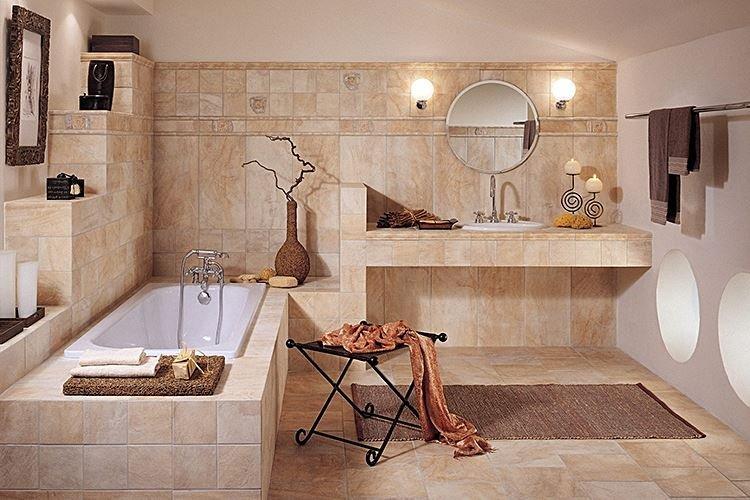 Conception de salle de bain beige 2021