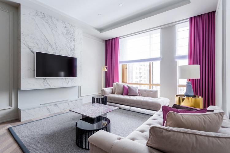 Chambre blanche dans l'appartement - Design d'intérieur