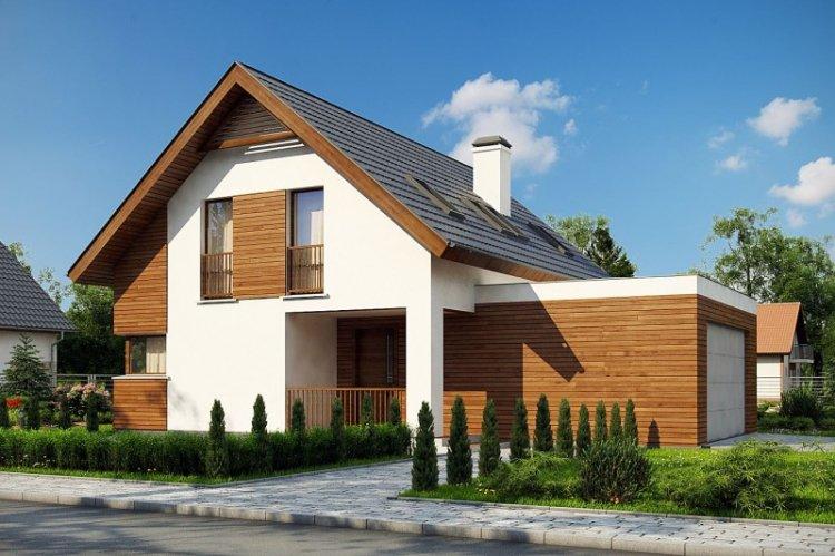 Maison avec un grenier et un garage - projets et photos