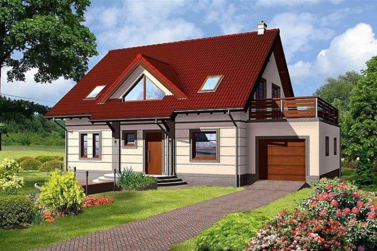 Maison avec un grenier et un garage - projets et photos