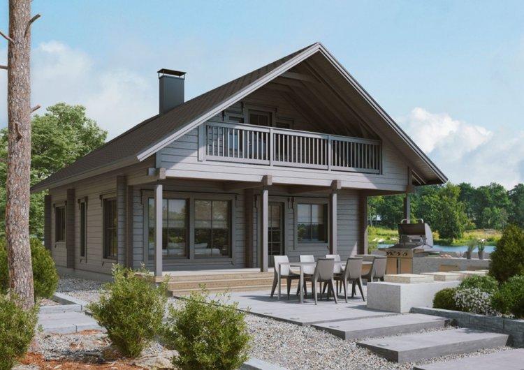 Maison de style scandinave avec balcon - projets et photos