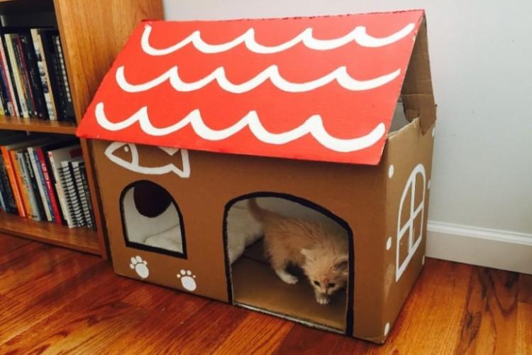 Maison en carton - Maison de chat bricolage