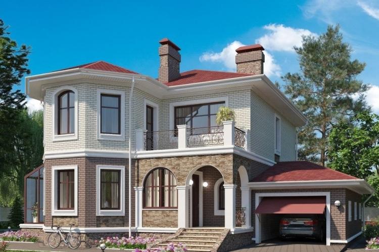 Maisons en briques à deux étages - projets et photos