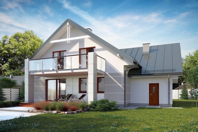 Maisons à deux étages avec balcon - projets et photos