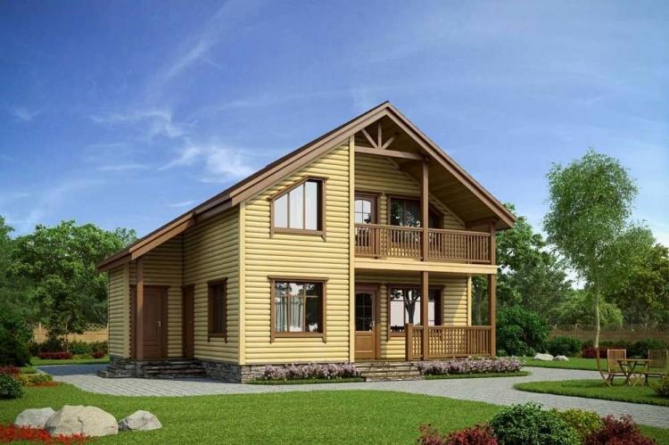 Maisons à deux étages avec balcon - projets et photos