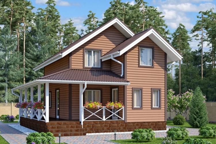 Maisons à deux étages avec terrasse - projets et photos