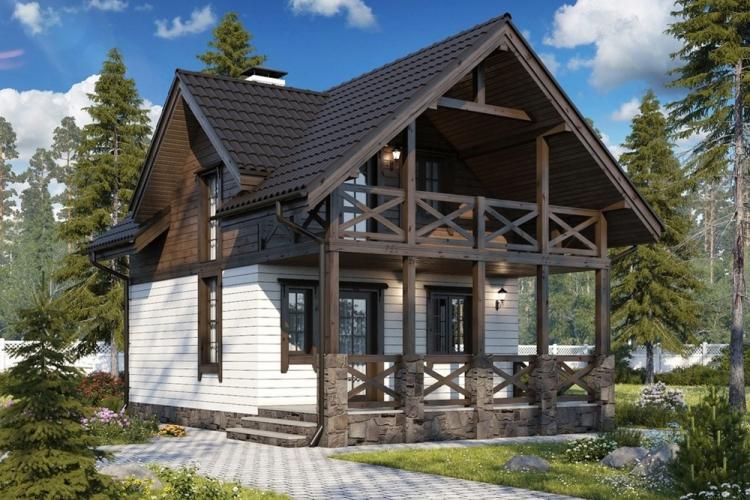 Maisons à deux étages avec terrasse - projets et photos