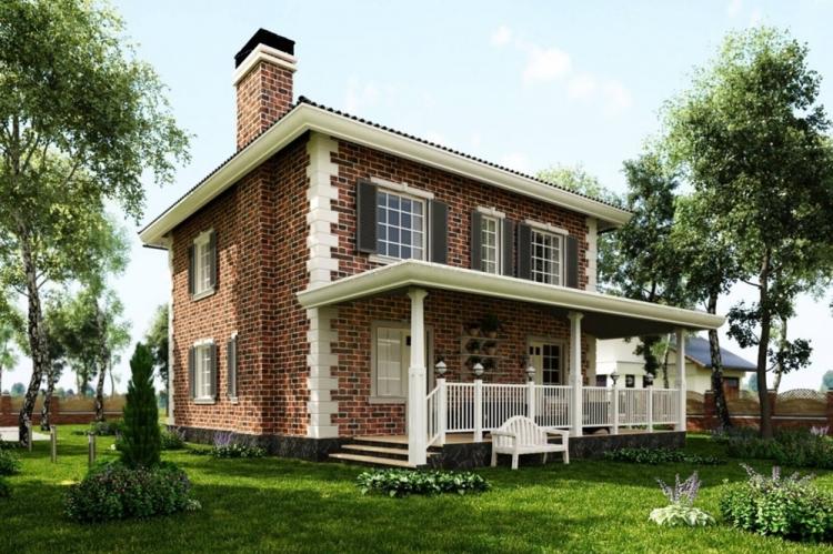 Maisons à deux étages avec terrasse - projets et photos