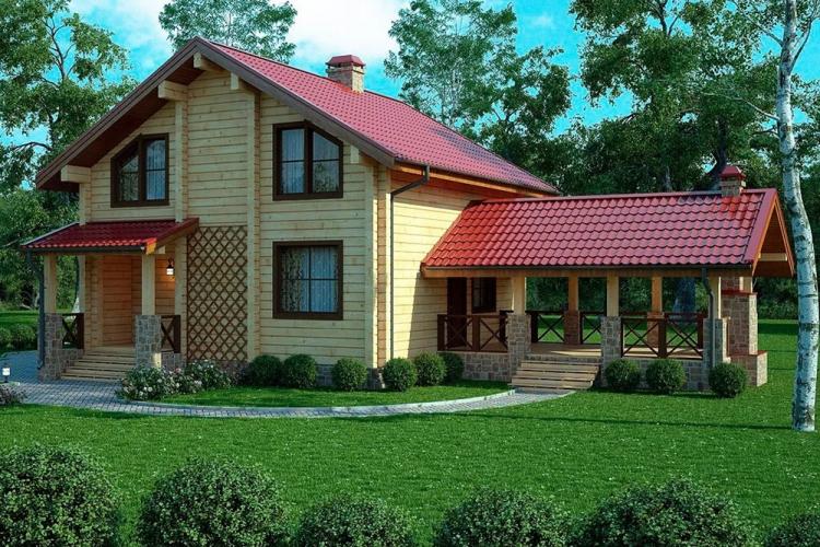 Maisons à deux étages avec terrasse - projets et photos