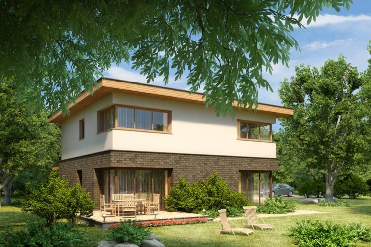 Maisons à deux étages à toit plat - projets et photos