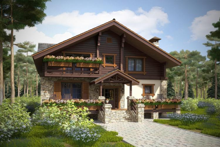 Maisons à deux étages de style chalet - projets et photos