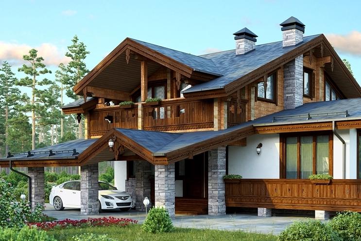 Maisons à deux étages de style chalet - projets et photos