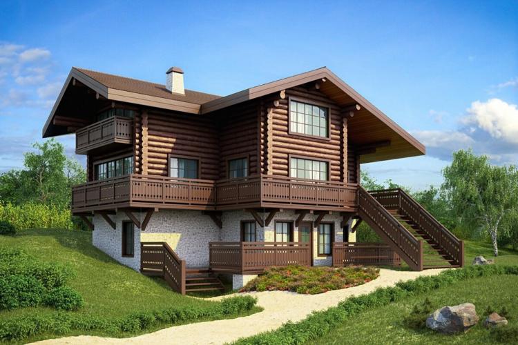 Maisons à deux étages de style chalet - projets et photos