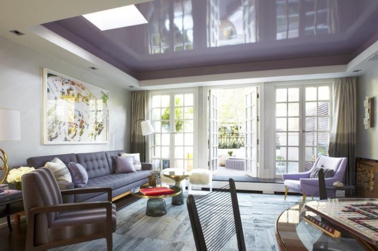 Plafonds tendus à deux niveaux dans le salon