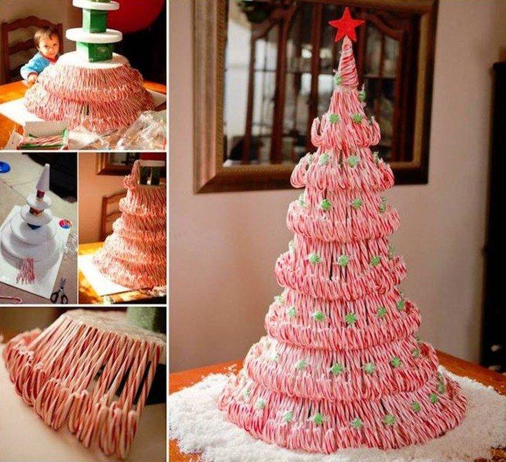 DIY Sapin de Noël en cannes de caramel