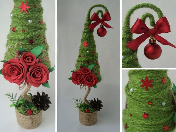 Sapin de Noël DIY en fils - photos et idées
