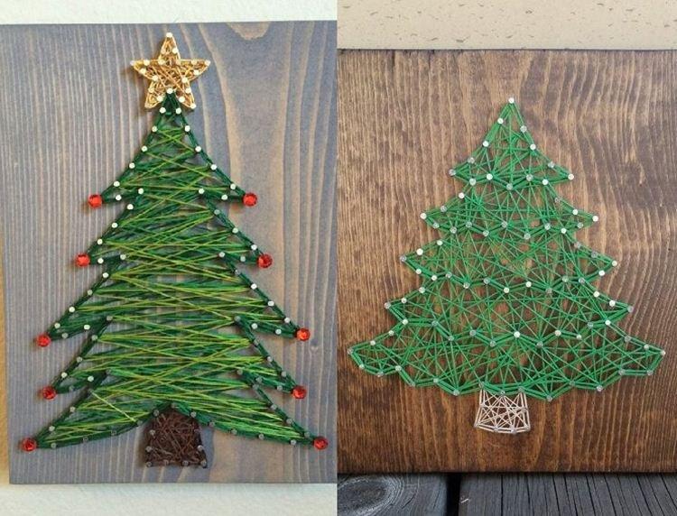 Sapin de Noël DIY en fils - photos et idées