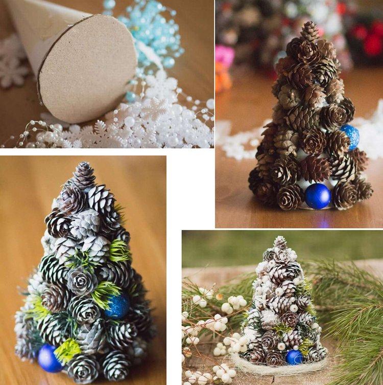 Sapin de Noël fait de cônes avec décor à faire soi-même