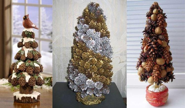 Sapin de Noël DIY fait de cônes - photos et idées