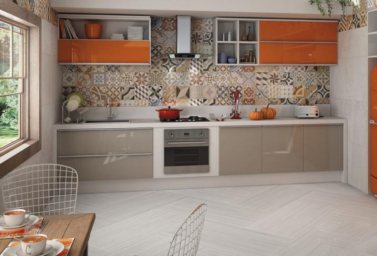 Tablier de cuisine en carreaux de céramique