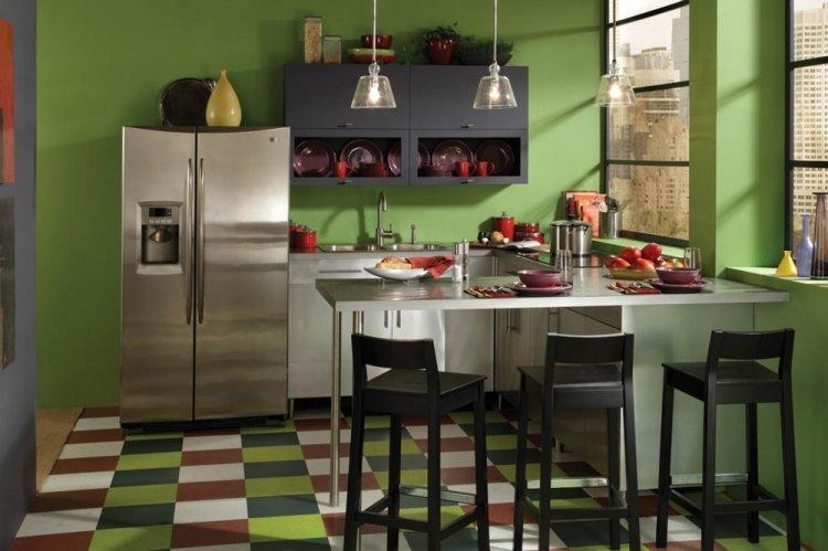 Pistache avec du noir - La combinaison de couleurs à l'intérieur