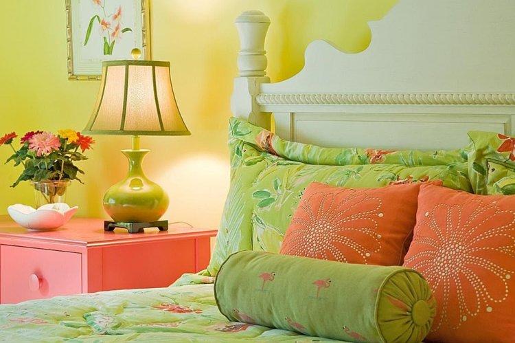 Pistache avec rose - La combinaison de couleurs à l'intérieur